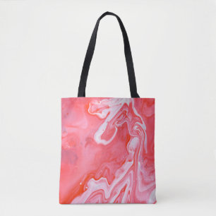 Red and grey abstract painting tote bag