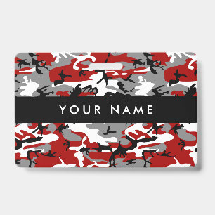 Red and Grey Camo, Camouflage, Military, Army ID Badge