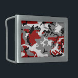 Red and Grey Camouflage, Military, Army Belt Buckle<br><div class="desc">Elegant,  stylish and sophisticated camouflage pattern in red and grey colour. Modern and trendy gift,  perfect for the military lover in your life.</div>