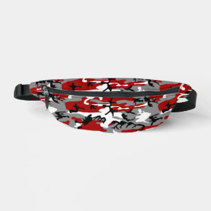 Red and Grey Camouflage, Military, Army Bum Bags