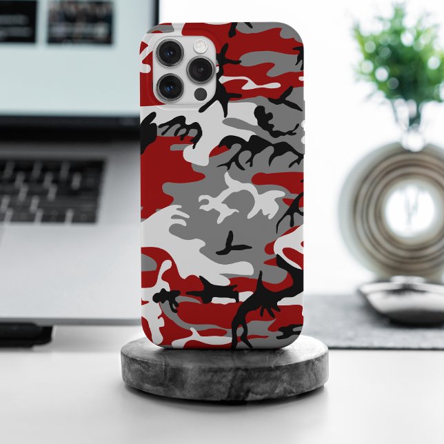 Red and Grey Camouflage, Military, Army Case-Mate iPhone Case (Creator Uploaded)