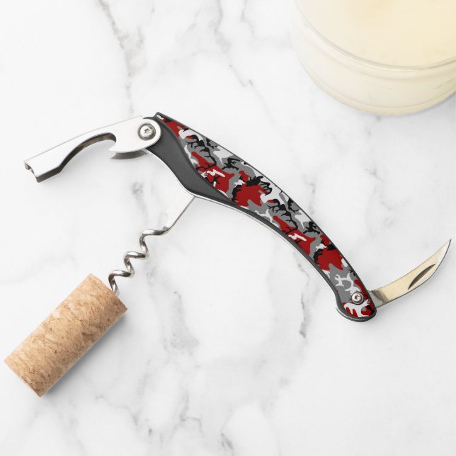 Red and Grey Camouflage, Military, Army Corkscrew (Front)
