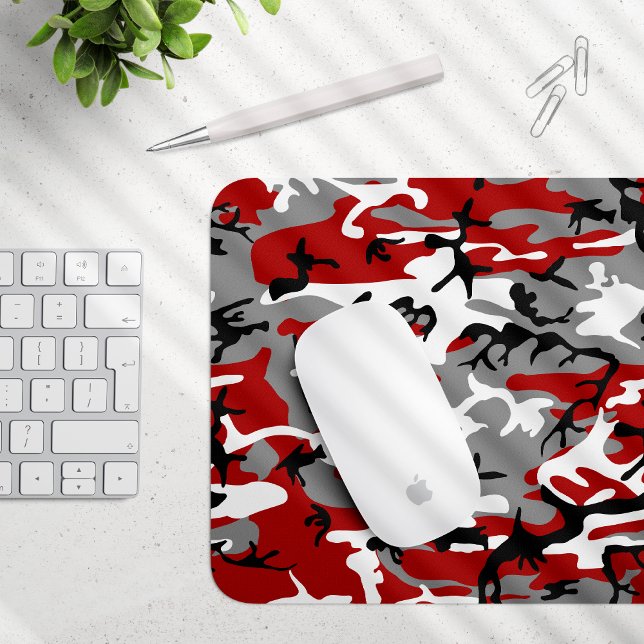 Red and Grey Camouflage, Military, Army Mouse Pad (Creator Uploaded)