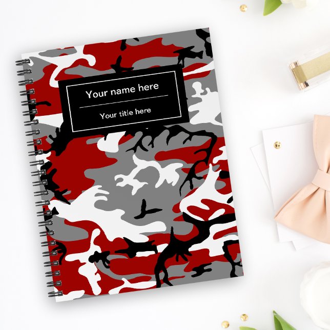 Red and Grey Camouflage, Military, Army Notebook (Creator Uploaded)