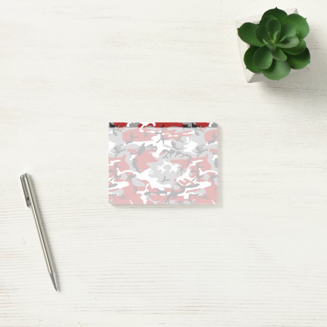 Red and Grey Camouflage, Military, Army Post-it Notes (Office)