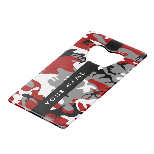 Red and Grey Camouflage Your name Personalise (Front Angled)