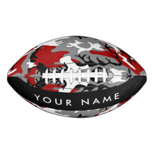 Red and Grey Camouflage Your name Personalise Football
