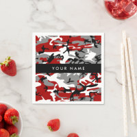 Red and Grey Camouflage Your name Personalise