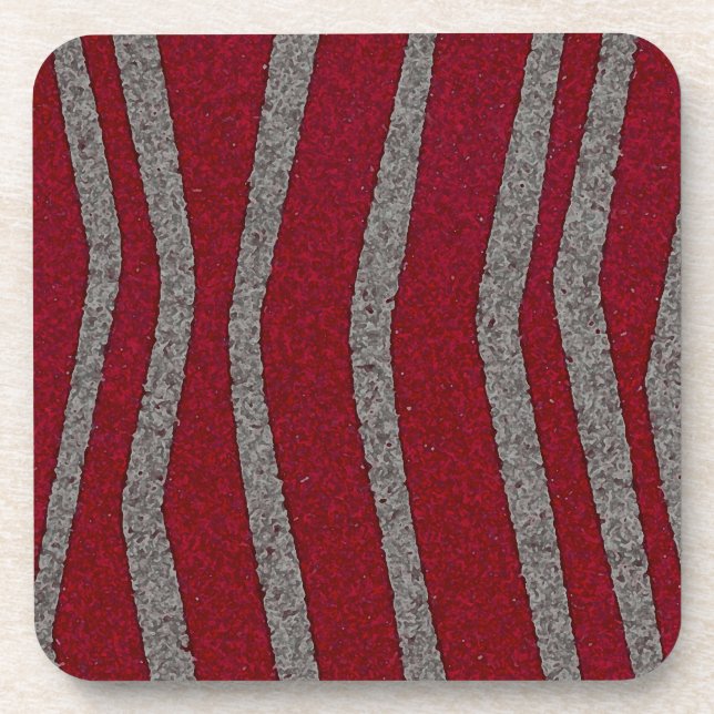 Red and grey coaster (Front)