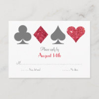 Red and Grey Destiny Las Vegas Faux Glitter RSVP