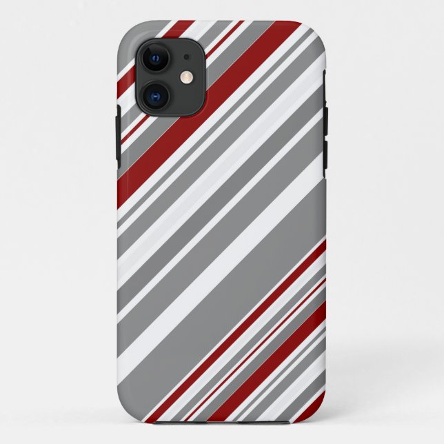 Red and grey diagonal stripes seamless graphic Case-Mate iPhone case (Back)