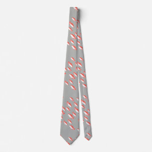 Red and grey fish tie