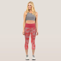 Red and grey homogeneous, High Waisted Capris