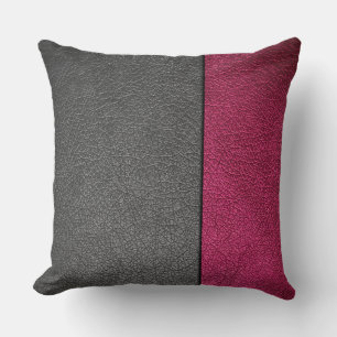 Red and Grey Leather Cushion