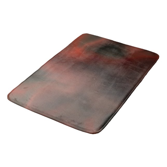 Red and Grey Marble abstract Bath Mat (Angled)