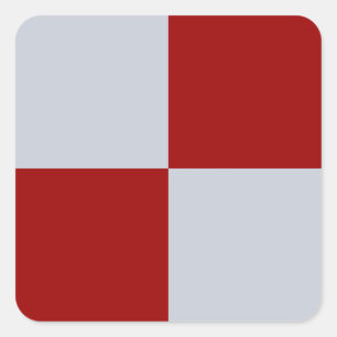 Red and Grey Rectangles Square Sticker