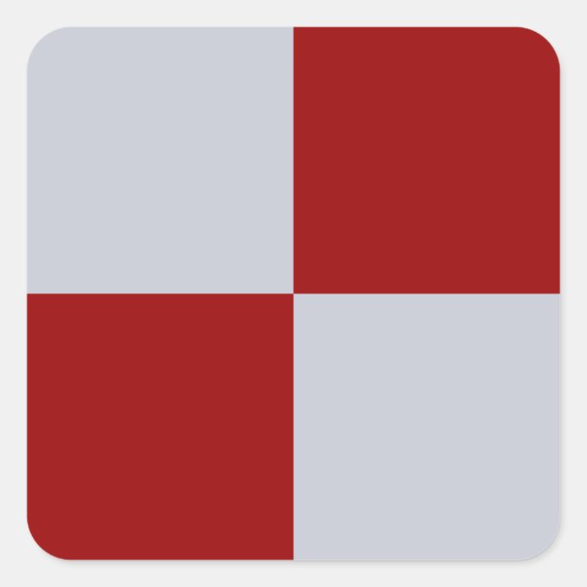 Red and Grey Rectangles Square Sticker (Front)