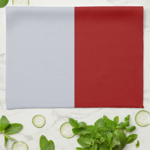 Red and Grey Rectangles Tea Towel