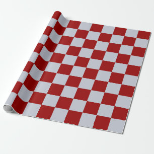 Red and Grey Rectangles Wrapping Paper