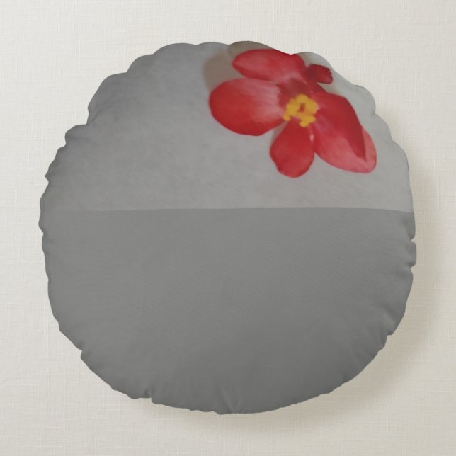 Red And Grey Round Cushion (Front)