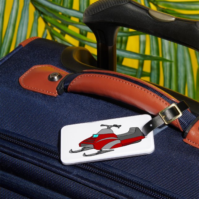 Red and Grey Snowmobile Luggage Tag (Creator Uploaded)