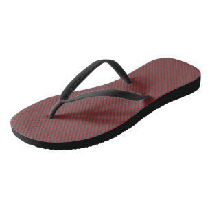 Red and Grey Stripes Thongs