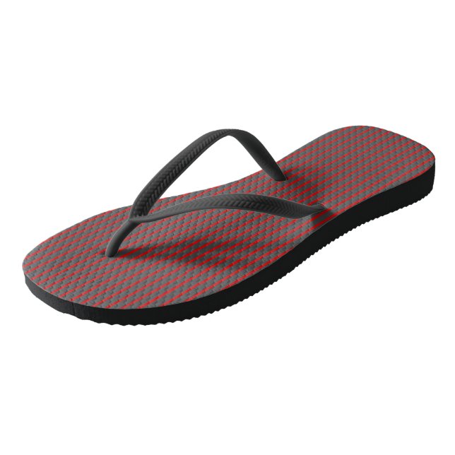 Red and Grey Stripes Thongs (Angled)