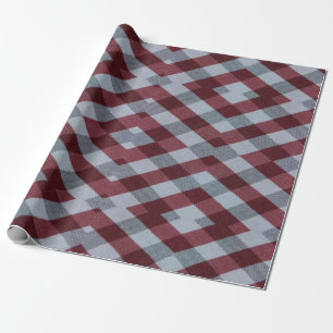 Red and grey textile geometric print wrapping paper
