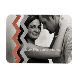 Red and Grey Zig Zag Pattern Magnet
