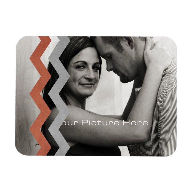 Red and Grey Zig Zag Pattern Magnet (Horizontal)