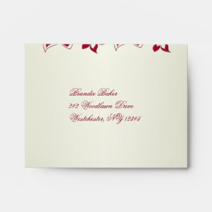 Red and Ivory Floral A2 Envelope for Reply Card
