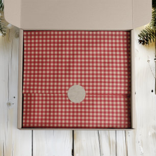 Red and Kraft Country Gingham Christmas  Tissue Paper