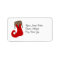 Red and Leopard Christmas Stocking Address Label