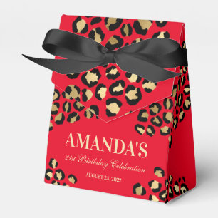 Red and Leopard Print Favour Box