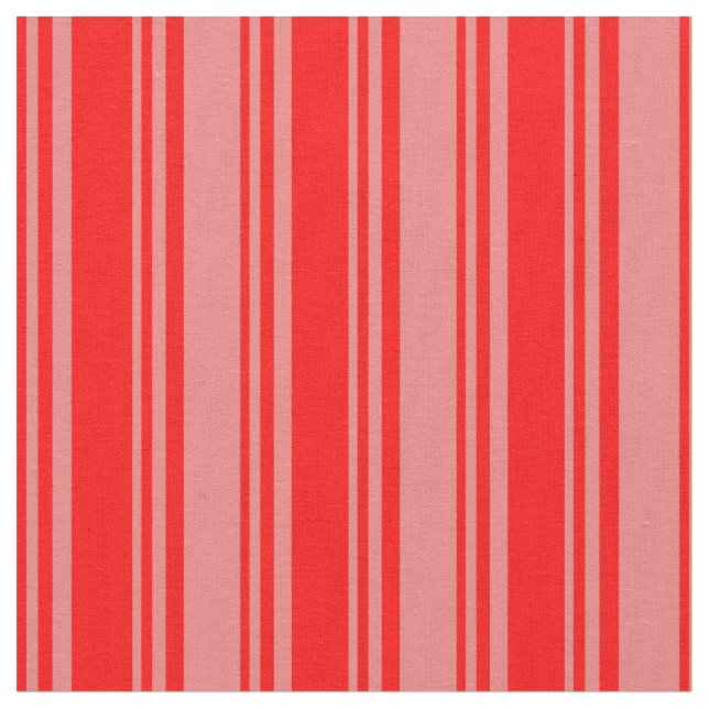 Red and Light Coral Coloured Stripes Fabric (Close Up)