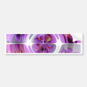 Red and Lilac Abstract Collage Bumper Sticker