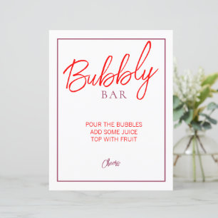 Red and Maroon Bubbly Bar Sign