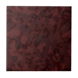 Red and Maroon Camo abstract Ceramic Tile