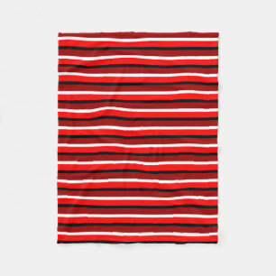 Red And Maroon Red Stripes Pattern Design Fleece Blanket