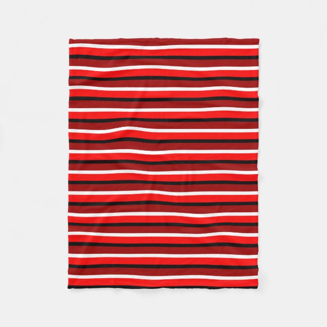 Red And Maroon Red Stripes Pattern Design Fleece Blanket (Front)