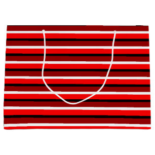 Red And Maroon Red Stripes Pattern Design Large Gift Bag