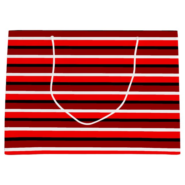 Red And Maroon Red Stripes Pattern Design Large Gift Bag (Front)