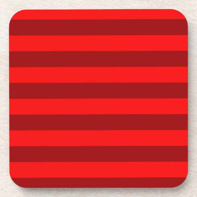 Red and Maroon Stripes Design Coaster (Front)