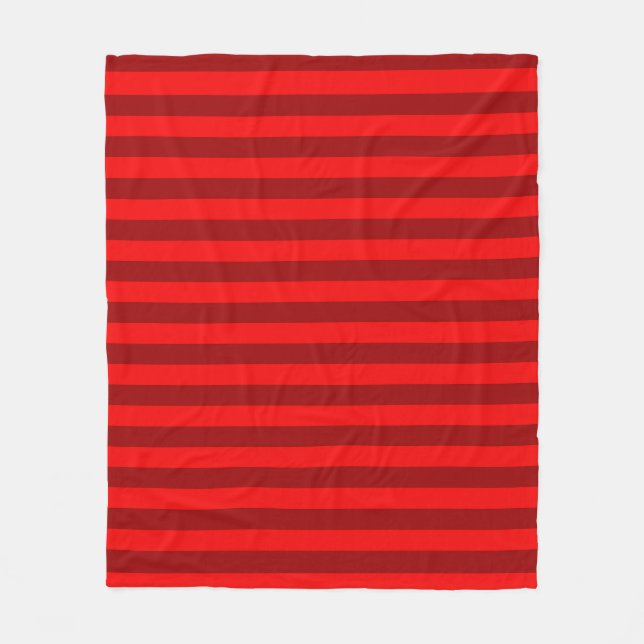 Red and Maroon Stripes Design Fleece Blanket (Front)