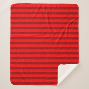 Red and Maroon Stripes Design Sherpa Blanket