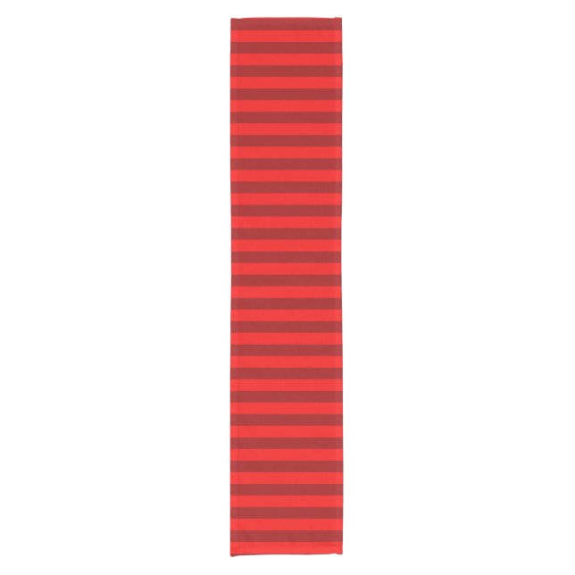 Red and Maroon Stripes Design Short Table Runner (Front)