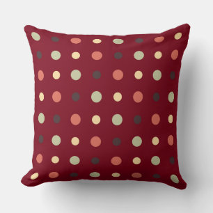 Red and Mauve Dots Cushion