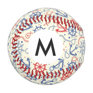 Red and navy background with anchor baseball