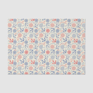 Red and navy background with anchor tissue paper
