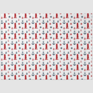 Red and Navy Nautical Series Design 12 Tissue Paper